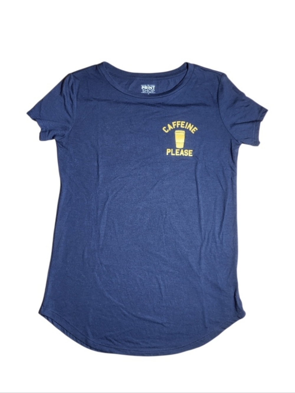 The Print Shop Women's Blue "Caffeine Please" Tshirt - S